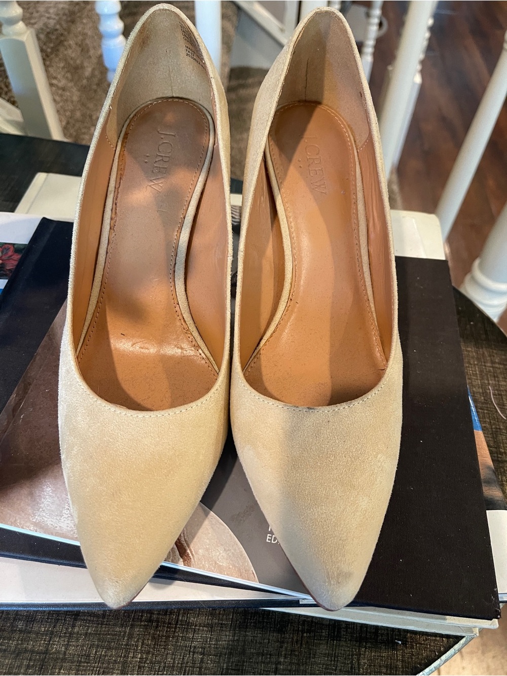 J. Crew Beige Suede Pointed-Toe Pumps Size 9